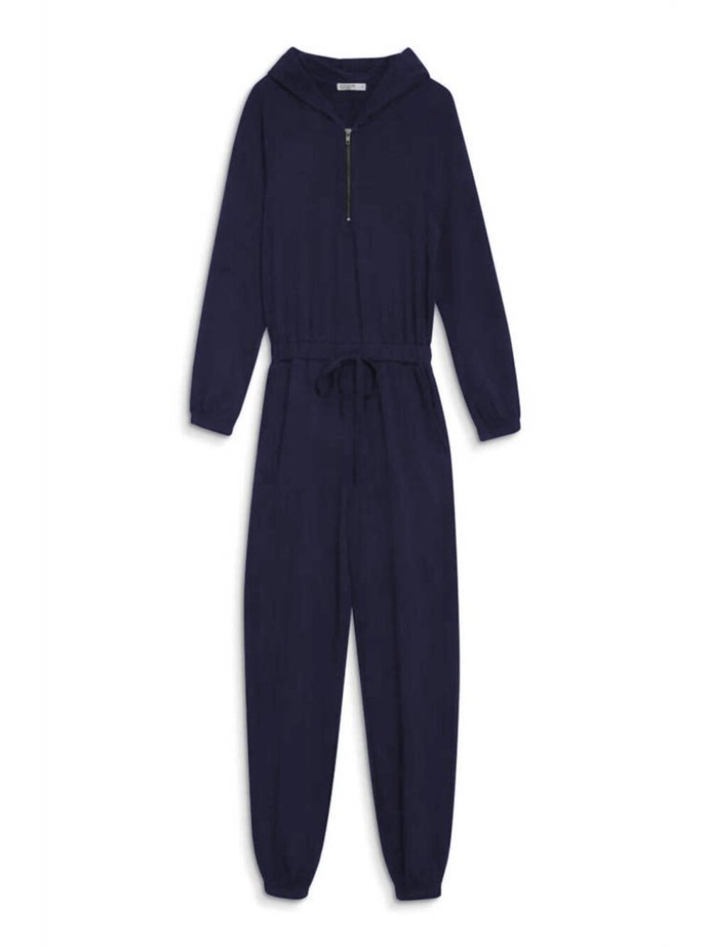 Anthropologie Stateside Softest Fleece Hooded Jumpsuit in Navy - sz XS